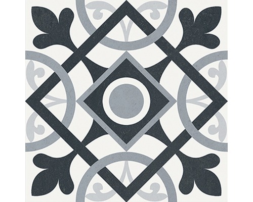 Dekorative Fliese mit geometrischem und floralem Muster