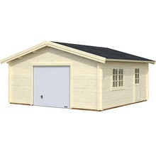 Einzelgarage Palmako Roger 27,7 m² mit Sektionaltor 622 x 596 cm natur