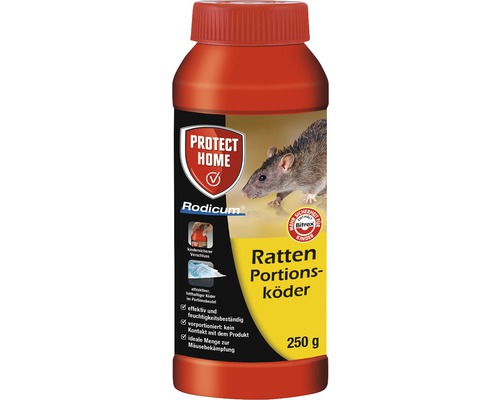 Appât pour rats portionné Protect Home Rodicum 250 g pour boîtes à appâts