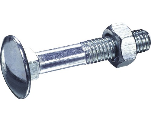 Boulons avec écrou DIN 603 M12x140 mm galvanisé 25 pièces Vis à métaux avec écrou