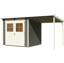 Gartenhaus Karibu Glücksburg 4 mit Schleppdach 439 x 236 cm terragrau