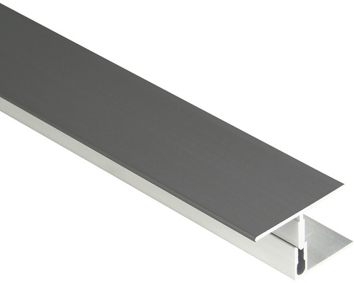 Barre de seuil Konsta aluminium anodisé anthracite pour épaisseur de planches 20 - 26 mm 22,5x60,2500 mm
