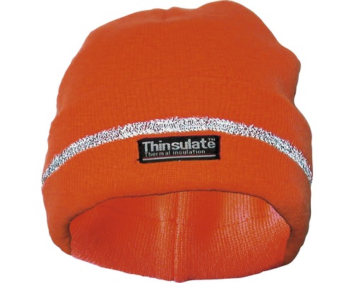 Bonnet tricoté orange fluo