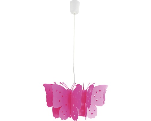 Pinkfarbene Hängelampe mit Schmetterlingsdesign