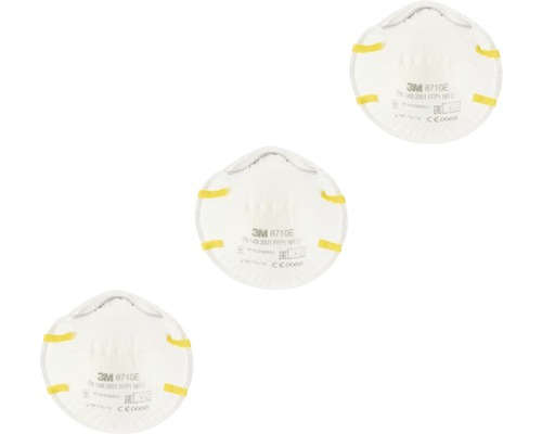Trois masques respiratoires de type FFP1