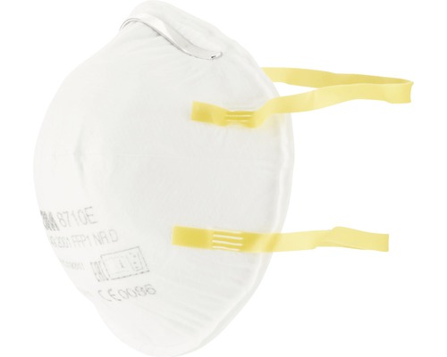 Masque respiratoire avec des élastiques jaunes