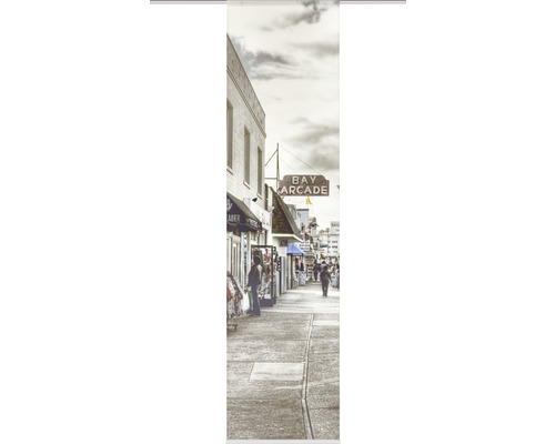 Roll up avec motif d''une scène de rue avec l''inscription Bay Arcade