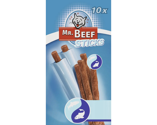 Friandises pour chats MR. BEEF Cat Stick saumon et truite 10 pièces-0