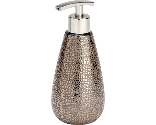 Distributeur de savon en céramique avec motif et tête de distribution chromée