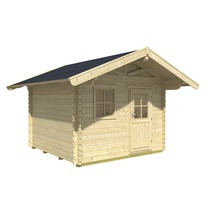 Abri en madriers SKAN HOLZ Arosa avec plancher 400 x 380 cm naturel