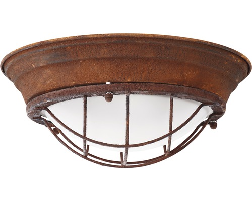 Deckenleuchte im Rostdesign mit Käfig