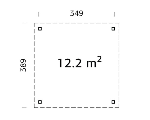 Grundriss mit einer Fläche von 12.2 Quadratmetern