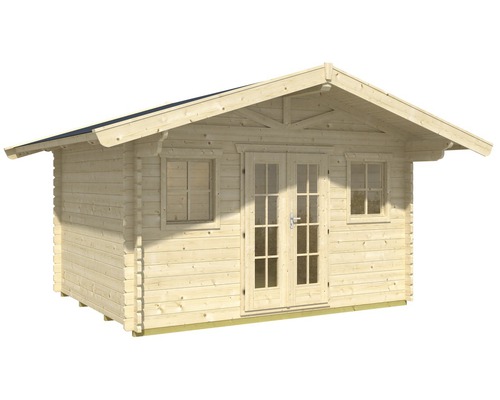 Abri de jardin en bois avec double porte et fenêtres