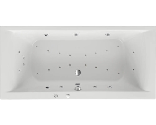Baignoire balnéo rectangulaire OTTOFOND Wistula 90 x 200 cm blanc brillant 55881 Vue de dessus d''une baignoire avec fonction tourbillon