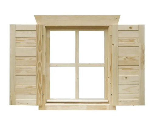 Fensterläden SKAN HOLZ für 28 mm Blockbohlenhaus 1 Paar, 29,8 x 74,5 cm, natur