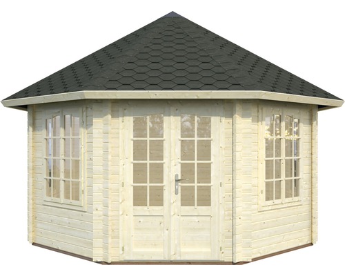 Abri de jardin en bois avec toit et fenêtres