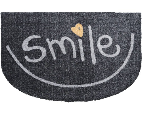 Paillasson anti-salissures Smile anthracite 50x75 cm