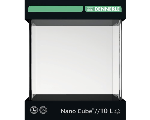 Aquarium DENNERLE Nano Cube 10 l avec feuille d’arrière-plan, support en mousse