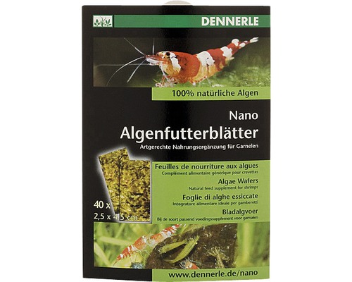 Feuilles d'algues alimentaires Dennerle Nano 40 unités