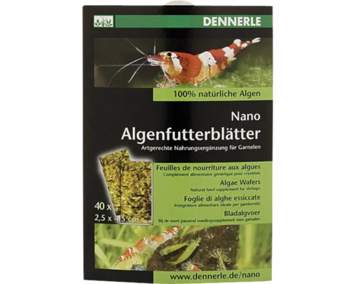 Feuilles d'algues alimentaires Dennerle Nano 40 unités Feuilles d'algues alimentaires Dennerle Nano 40 unités