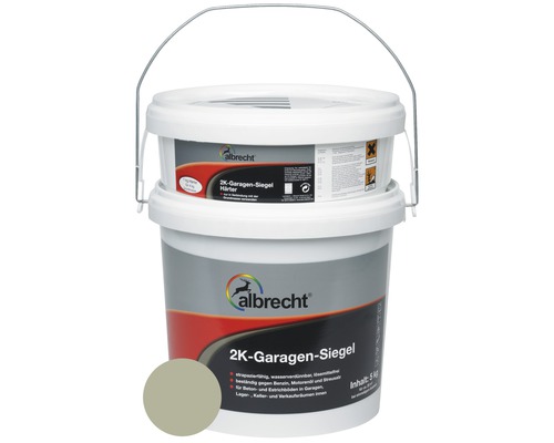 Couche d'étanchéité pour garage à 2 composants Albrecht RAL 7032 gris silex brillant 5 kg