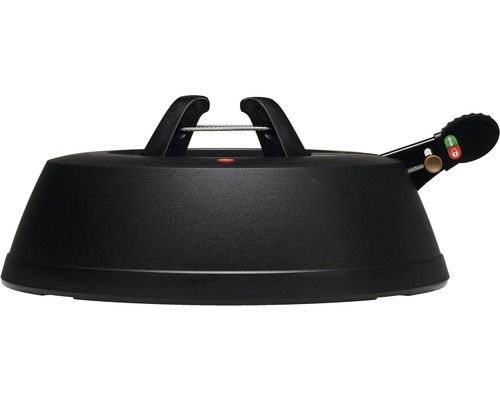 Schwarzer Christbaumständer mit Seilzugtechnik