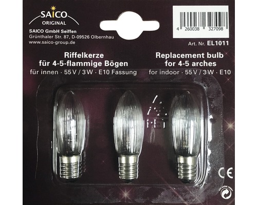 Ersatzleuchtmittel Saico für 5-flammige Lichterbögen/ Lichterketten 3 Stk.