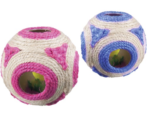 Jouet pour chat Karlie balle en sisal 11 cm, différentes couleurs-0