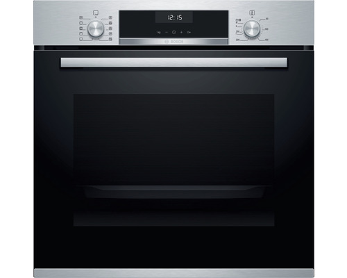 Backofen Bosch mit Glaskeramikkochfeld mit Edelstahlrahmen HBA537BS0 PKN645BA1E Nutzvolumen 71 l