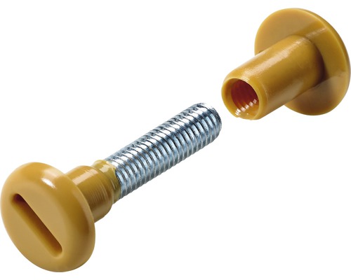 Möbelverbinder mit Schraube und Abdeckkappe