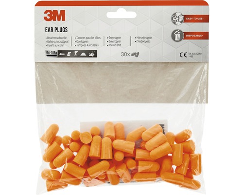 3M bouchons d''oreille, 30 pièces, en sachet