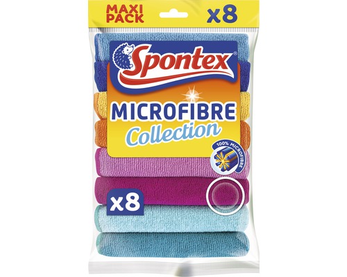 Chiffon multiusage microfibres Spontex 8 pc. Spontex Collection de chiffons microfibres, lot de 8