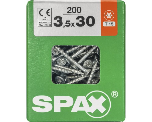 Vis universelles Spax, 3,5x30 millimètres, 200 pièces