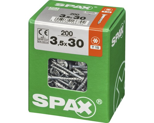 Vis Spax dans une boîte, dimension 3,5x30 millimètres