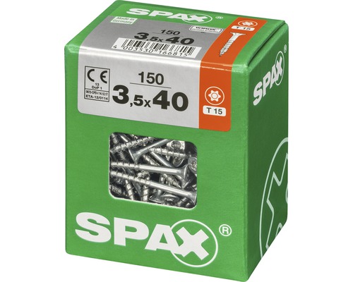 Vis universelles SPAX 3,5x40 mm, 150 pièces