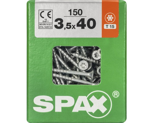 Vis SPAX 3,5x40 mm, paquet de 150 pièces