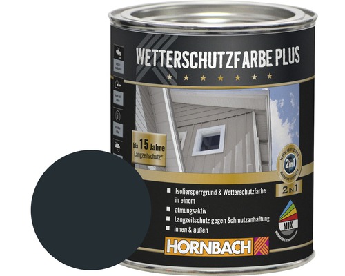 Peinture pour bois HORNBACH anti-intempéries Plus anthracite 750 ml