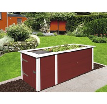 Hochbeet klassisch weka Profi mit innenliegender Noppenbahn und Wühlmausschutzgitter 205x79x81 cm rot