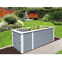 Hochbeet klassisch weka Profi mit innenliegender Noppenbahn und Wühlmausschutzgitter 205x79x81 cm grau