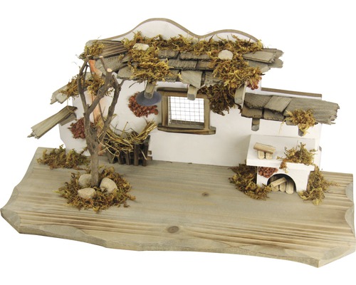 Étable Muglhof 35x18x22 cm avec éclairage et santons 11 pcs Étable Muglhof 35x18x22 cm avec éclairage et santons 11 pcs