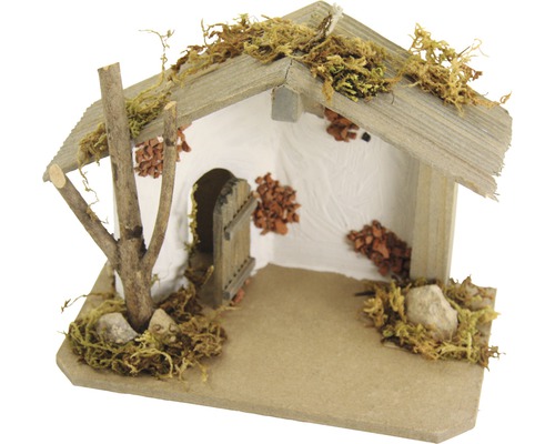 Étable Edeldorf 18x10x13 cm avec éclairage et santons 11 pcs Étable Edeldorf 18x10x13 cm avec éclairage et santons 11 pcs