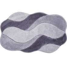 Badteppich Grund Carmen 70 x 120 cm grau schwarz