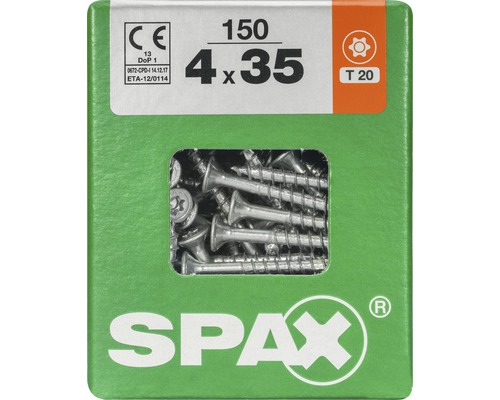 Packung mit 150 SPAX Universalschrauben 4 x 35 mm