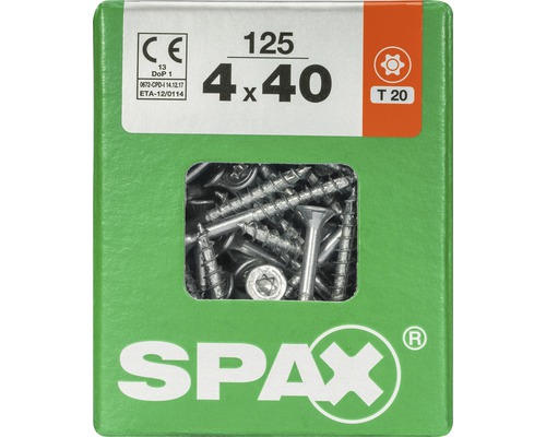Vis universelles Spax 4 x 40 millimètres, 125 pièces