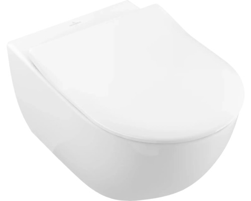 Villeroy & Boch WC-Set Subway 2.0 DirctFlush offener Spülrand weiß wandhängend mit WC-Sitz Absenkautomatik 5614R201-0