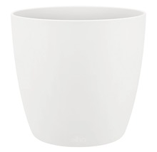 Weißer Pflanztopf aus Kunststoff