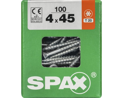 Vis universelles Spax 4x45 millimètres, 100 pièces, Torx 20