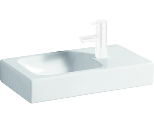 Lavabo GEBERIT iCon 53 cm tablette à droite blanc avec émail spécial KeraTect® 124053600