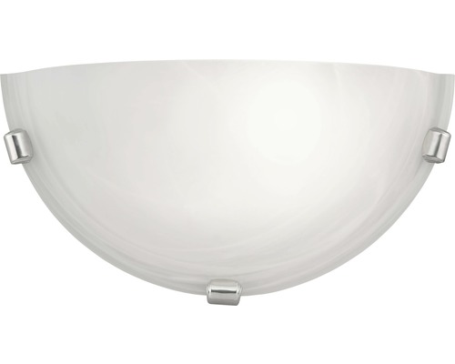 Halbrunde Wandleuchte mit matten Glas und Metallhalterungen