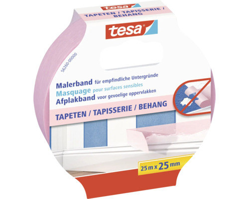 Tesa Malerband für empfindliche Untergründe, 25 Millimeter mal 25 Meter